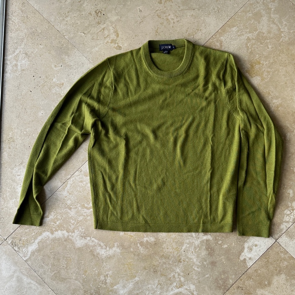 J. Crew Men's Olive Crewneck Sweater